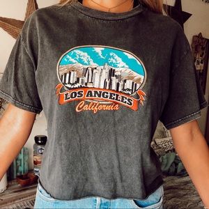 brandy melville graphic los angeles cropped tee